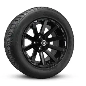 ECLIPSE 255x45R14 on RECON 14x7 GLOSS BLACK angled