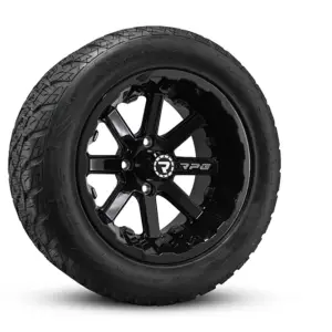 EXODUS 23x10R14 on LETHAL 14x7 BLACK MILLED_angled