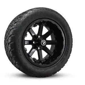 EXODUS 23x10R14 on LETHAL 14x7 GLOSS BLACK angled