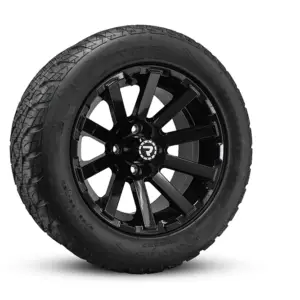 EXODUS 23x10R14 on RECON 14x7 GLOSS BLACK angled