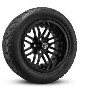 EXODUS 23x10R14 on THROTTLE 14x7 GLOSS BLACK angled