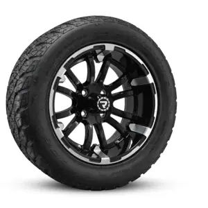 EXODUS 23x10R14 on WARRIOR 14x7 BLACK MACHINED angled