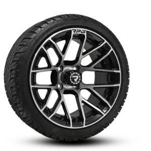 Eclipse 215x35r14 on RPG NITRO 14x7 Gloss Black Machined angled copy