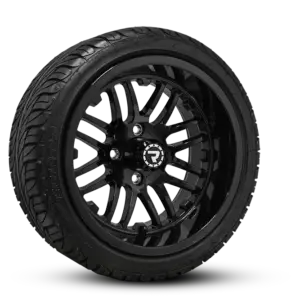 Eclipse 215x35r14 on RPG THROTTLE 14x7 Gloss Black angled copy