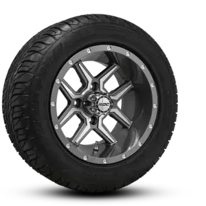 Eclipse 215x50r12 on ROC OCTANE 12x7 Gloss Gunmetal machined angled copy